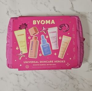 BYOMA Universal Skincare Heroes 5 piece skincare gift set with cosmetic bag NEW
